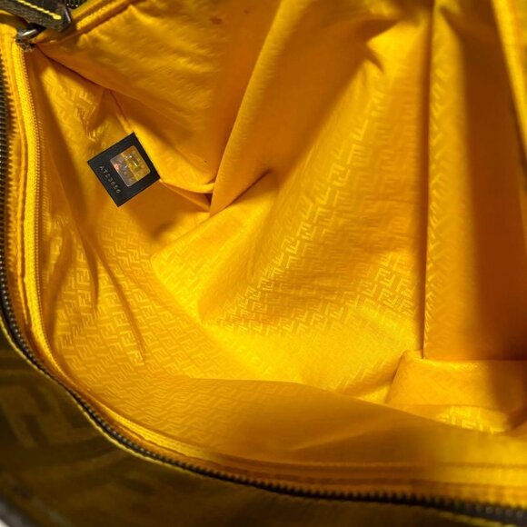 Authentic FENDI Zucca Large Spalmati Roll Tote Handle Shoulder Bag Brown PVC Tan - Picture 7 of 12